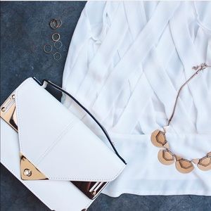 Nia Anthony Markkit Heyclaire White Gold Satchel